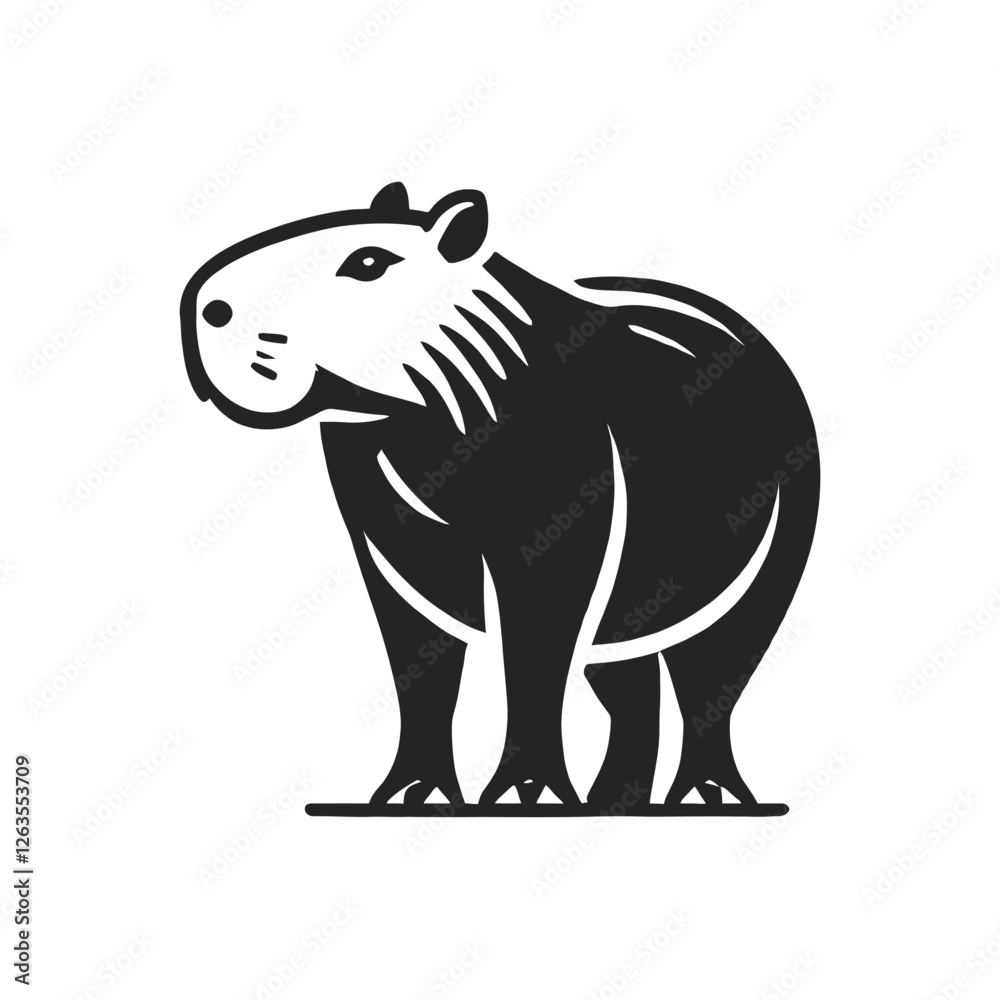 Fototapeta premium vector illustration of a capybara 