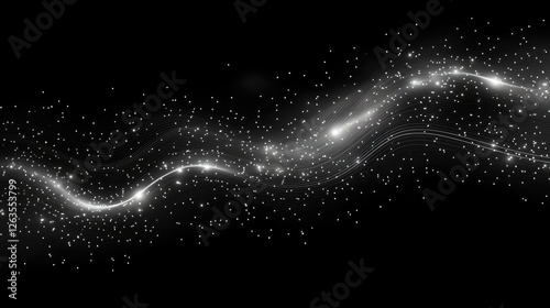 Abstract Light Trails in Dark Background for Design Elements