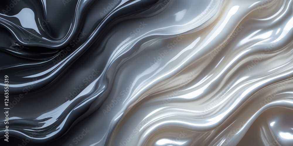Fototapeta premium Abstract Black and White Swirls: Modern Minimalist Background