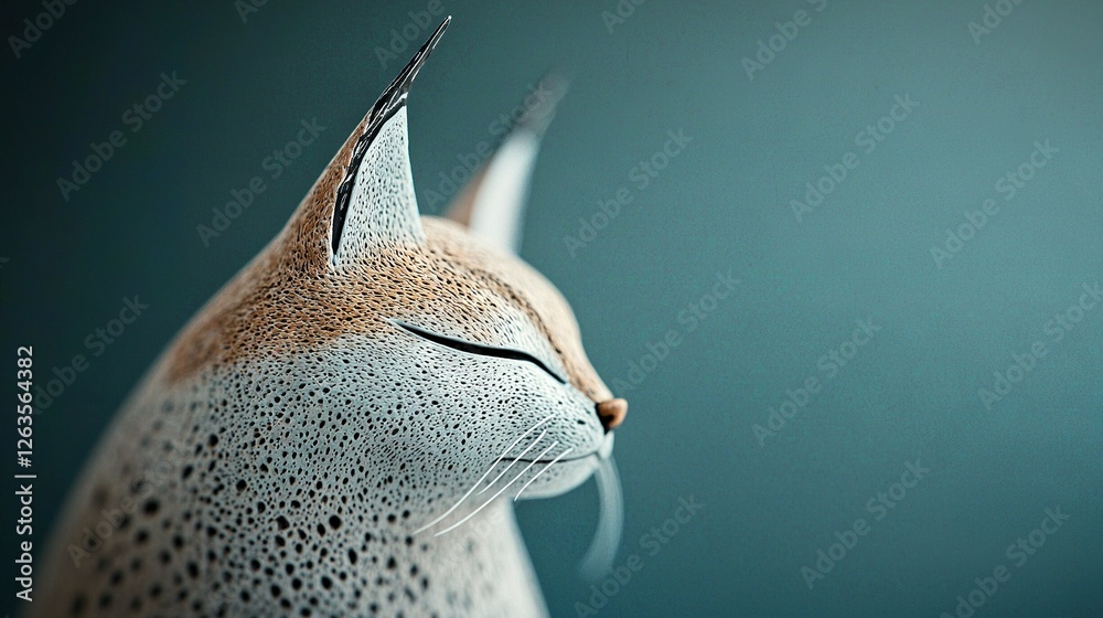 Obraz premium A close-up of a cat's face with its eyes closed