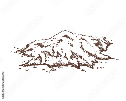 Ground coffee pile vector illustration. Freshly brewed coffee, coffee beans, and coffee shop theme. Perfect for packaging, labels, menus, and cafe design. Minimalistic and clean style