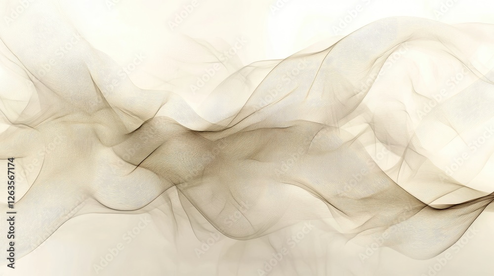 Obraz premium Abstract flowing lines, light beige background, artistic design, digital art, use for wallpaper, backgrounds, graphic design