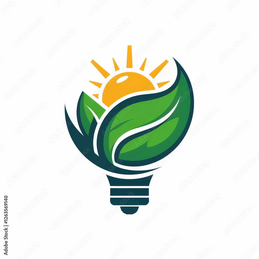 Fototapeta premium Ecology Light Bulb Logo Icon Design. Creative Green Energy Symbol