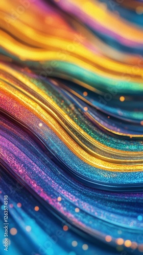 Colorful abstract wallpaper of liquid gold dreamy metal. Colorful background in liquid metal style in blue, purple and green colors.