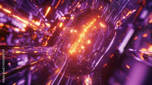 Abstract visualization of AI agents performing quantum computing