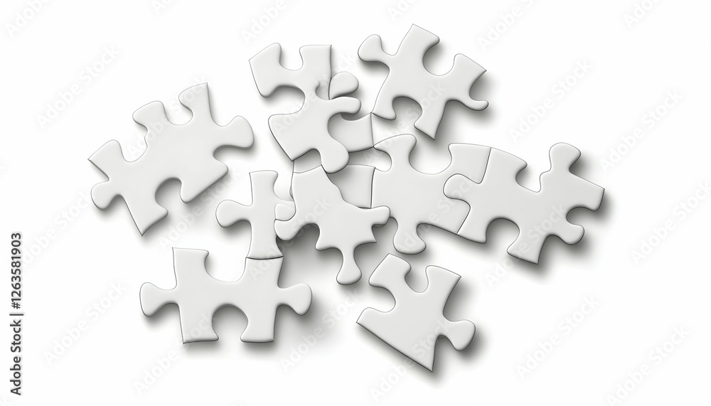 Blank white puzzle mockup complete, isolated on transparent and white background. | jpg Blank white puzzle mockup complete, isolated on transparent and white background. | jpg