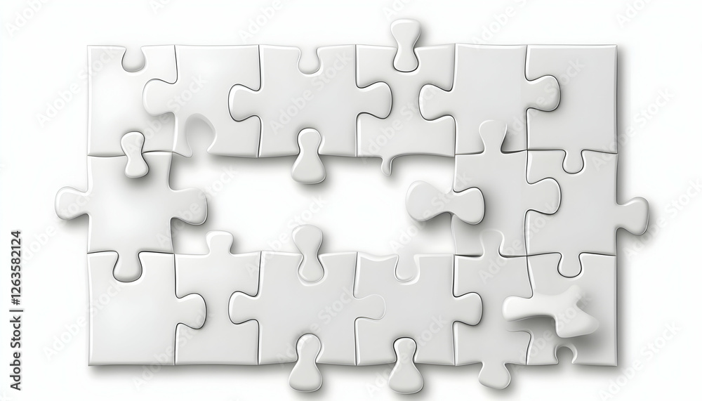 Blank white puzzle mockup complete, isolated on transparent and white background. | jpg Blank white puzzle mockup complete, isolated on transparent and white background. | jpg