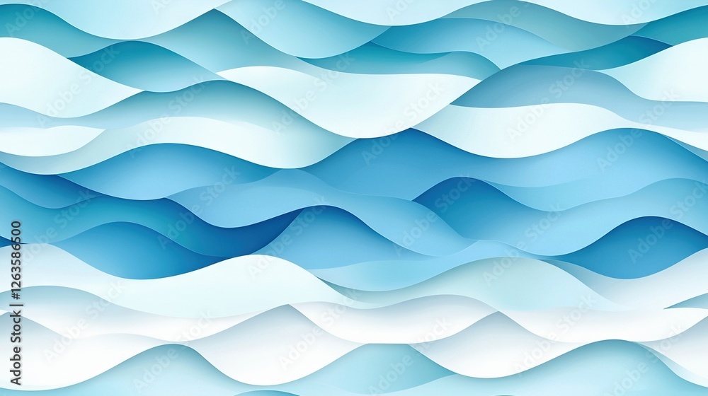 A blue and white wavy background with two waves, one white on the left and one blue and white on the right A blue and white wavy background with two waves, one white on the left and one blue and white on the right