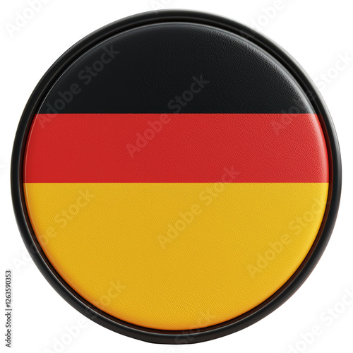 Free Download Flag of Germany Glossy Round Button with Black Outline on Transparent Background - GFXLoad