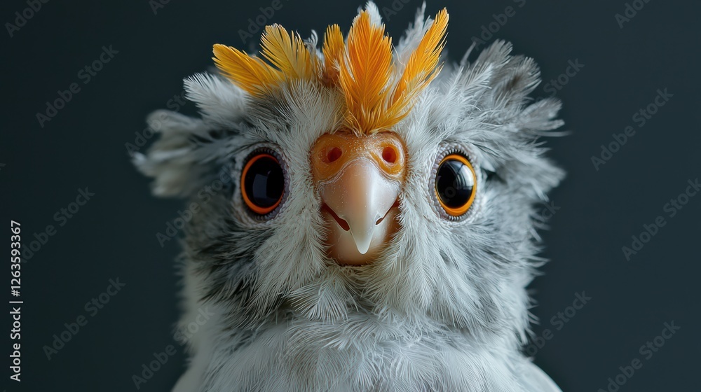 Obraz premium Surprised cockatiel a closeup of captivating expressions