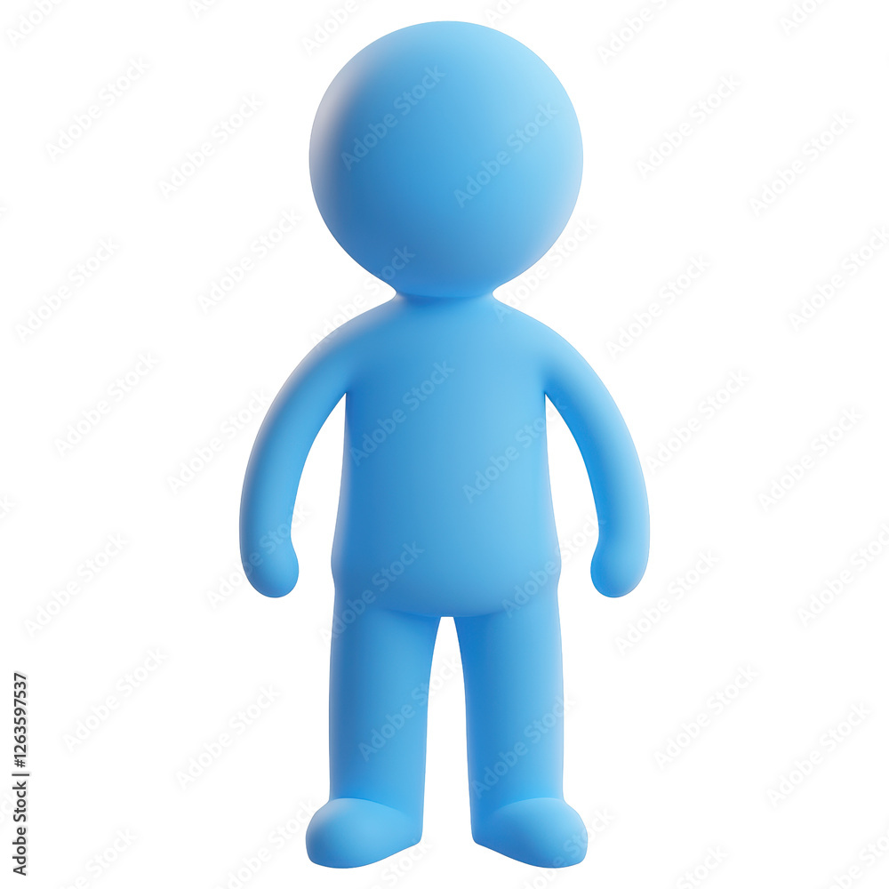 Pale Blue Humanoid Character Standing with Transparent Background Isolated Pale Blue Humanoid Character Standing with Transparent Background Isolated