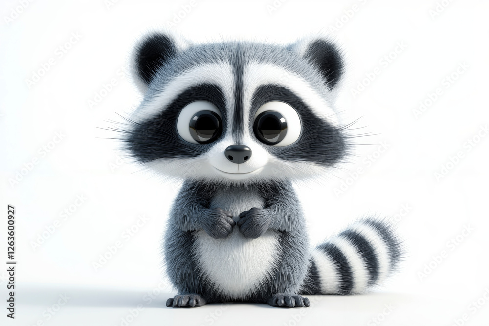 A cartoon raccoon is standing on its hind legs with its paws up A cartoon raccoon is standing on its hind legs with its paws up