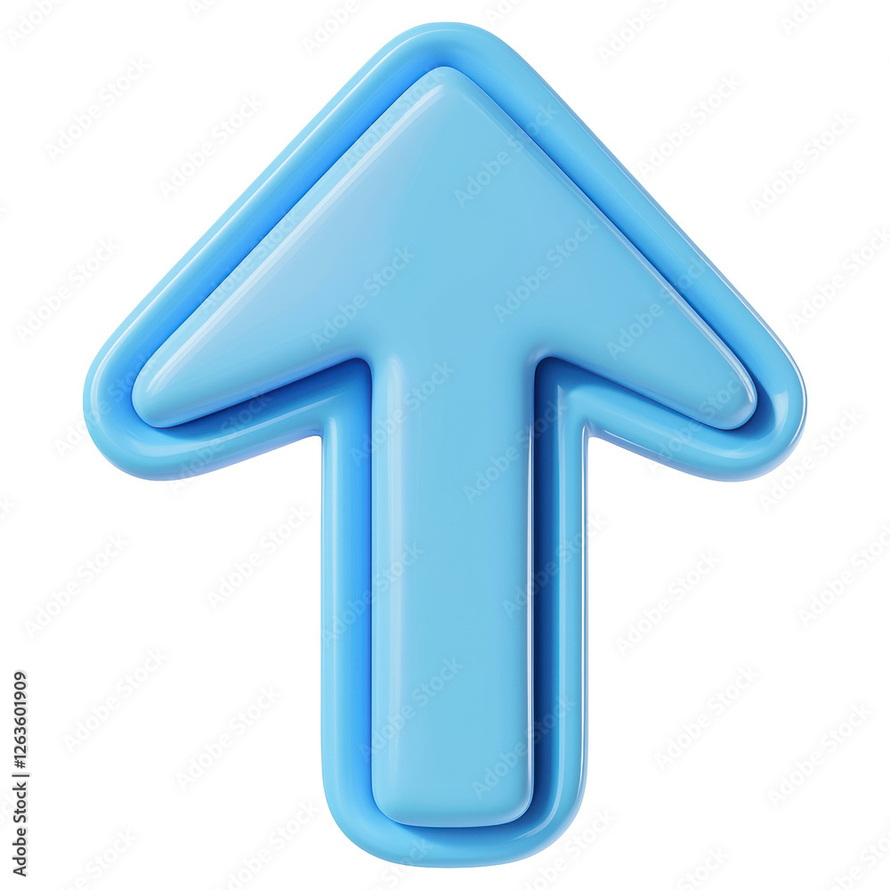 Sky Blue Upward Arrow Graphic Isolated on Transparent Background Showing Direction Sky Blue Upward Arrow Graphic Isolated on Transparent Background Showing Direction