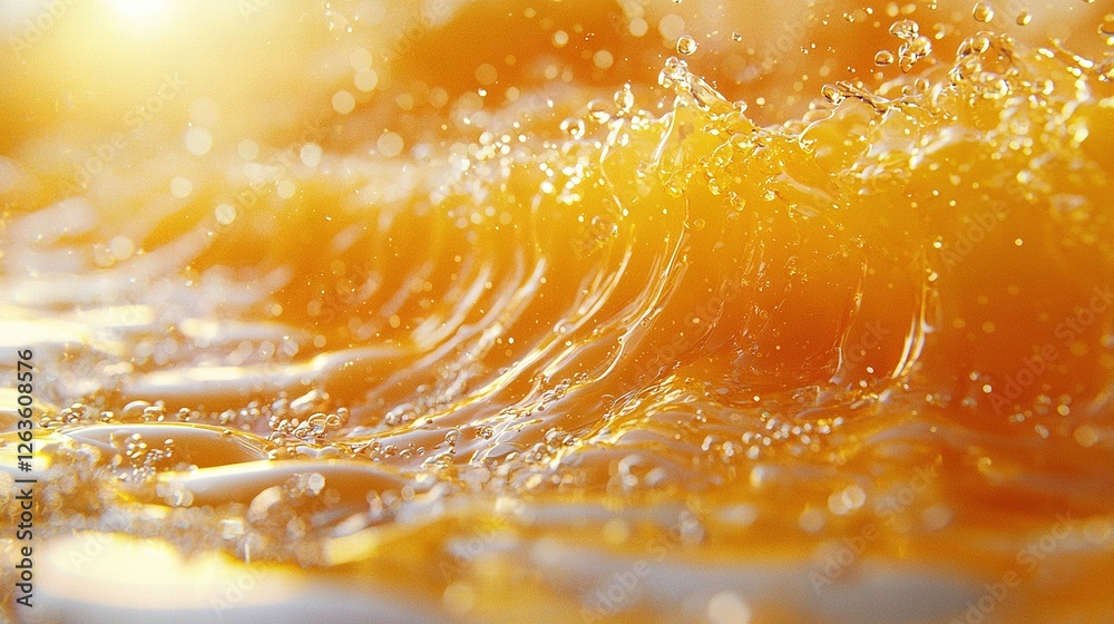 A water droplet close-up with sunlight in the background A water droplet close-up with sunlight in the background