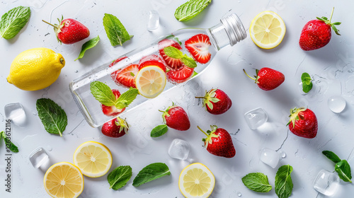 strawberry infused water in bottle