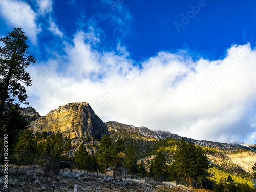 mountain landscape with clouds