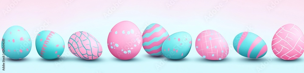Easter Vector Illustration in Bubblegum Pink and Aqua Colors Easter Vector Illustration in Bubblegum Pink and Aqua Colors