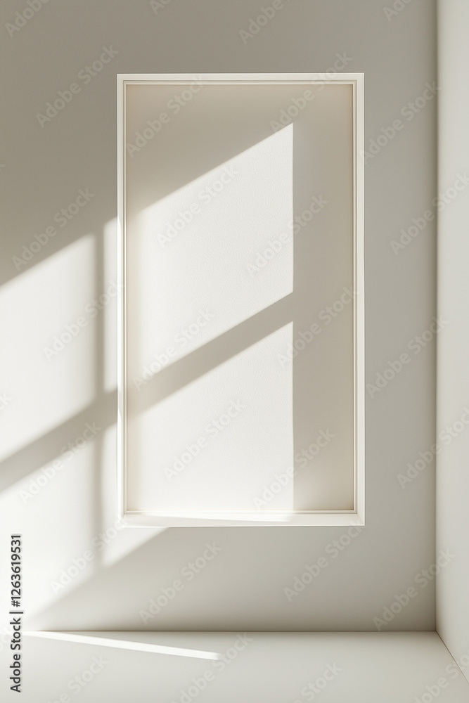 a orthographic front view of a minimal very thin white picture frame on a white background well lit a orthographic front view of a minimal very thin white picture frame on a white background well lit