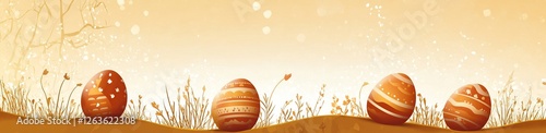 Easterthemed stock vector with warm colors and metaphors