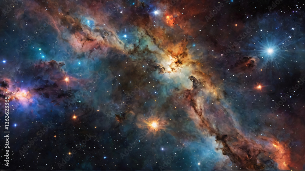 Fototapeta premium Space background with many stars