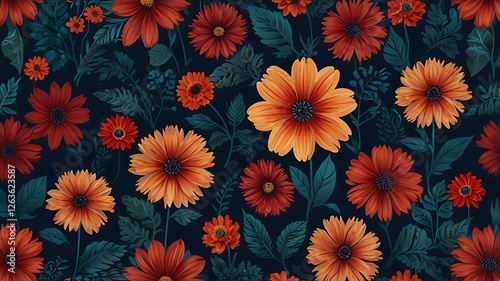 Wallpaper Mural seamless floral background Torontodigital.ca