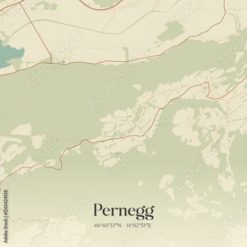 Vintage map of Pernegg, Austria. photo
