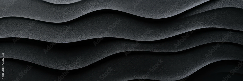 Obraz premium Captivating textures of smooth black sand dunes under soft light in a serene landscape