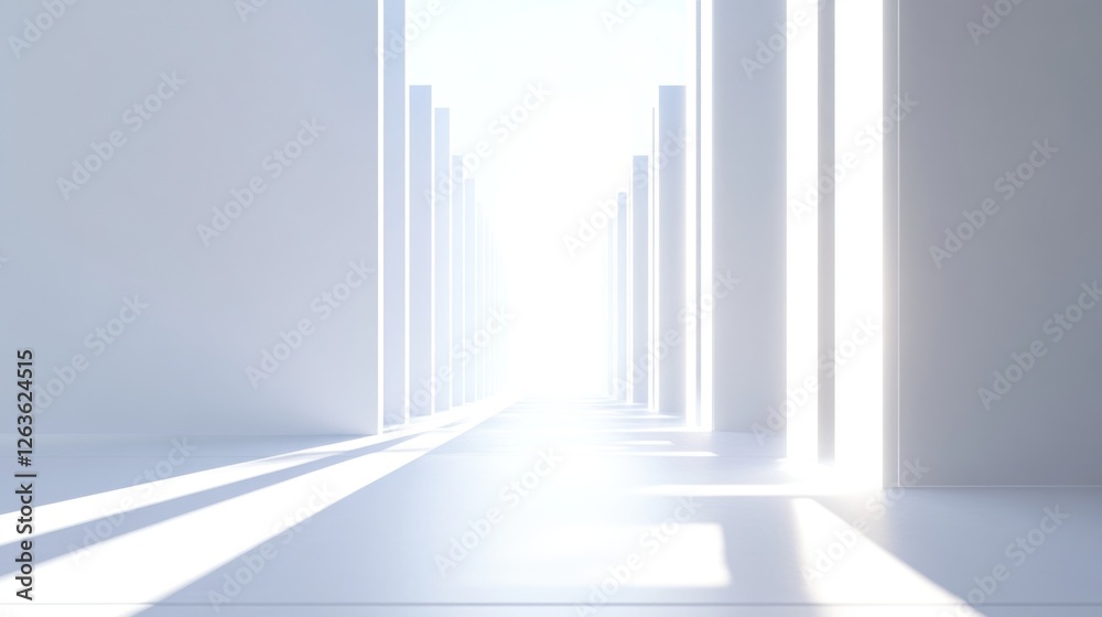 Obraz premium An open door leading to the universe, with colorful lights and bokeh effects all around. The light from inside shines through the door frame, creating an ethereal atmosphere.