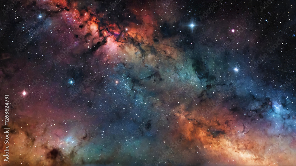 Fototapeta premium Space background with many stars
