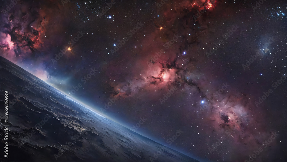 Obraz premium Space background with many stars