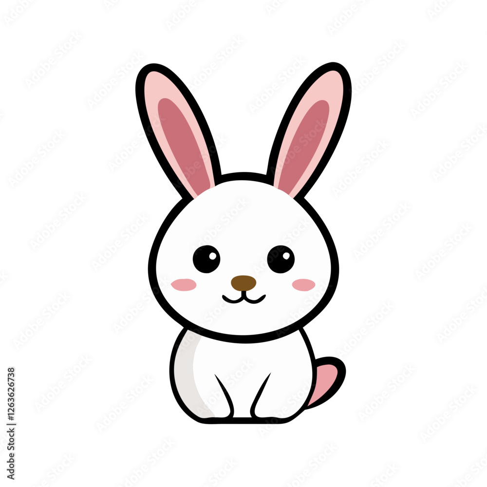 Cute bunny rabbit celebrating Easter with a joyful expression and playful colors in a cheerful setting Cute bunny rabbit celebrating Easter with a joyful expression and playful colors in a cheerful setting