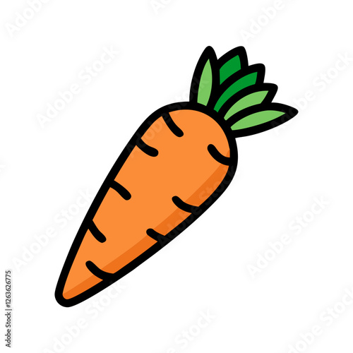 Bright orange carrot illustration representing Easter celebrations and spring harvest activities in a vibrant and festive context