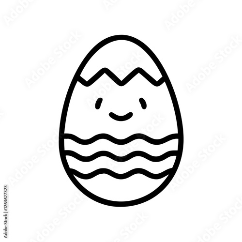 Smiling and colorful egg design for Easter egg hunt fun and festive celebrations
