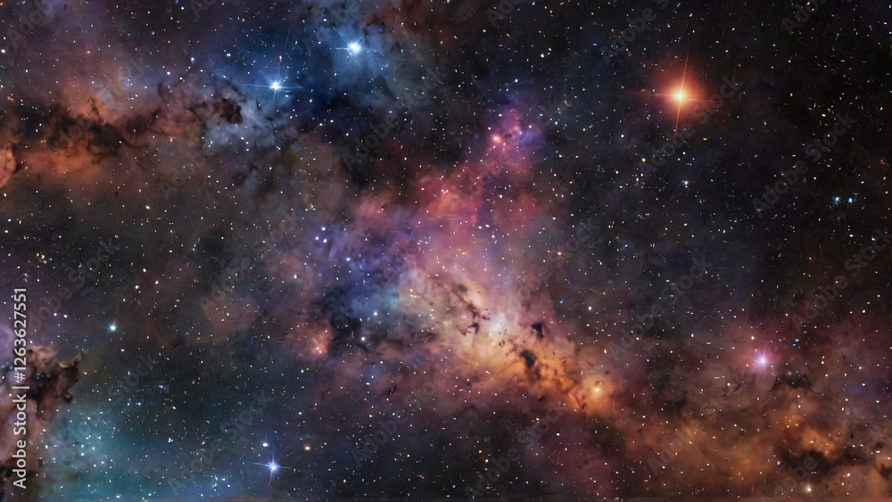 Naklejka premium Space background with many stars