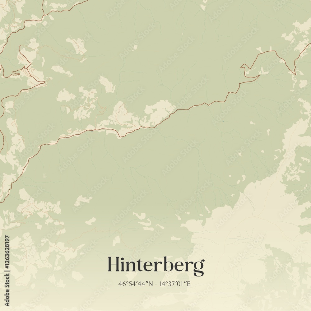 Obraz premium Vintage map of Hinterberg, Austria.
