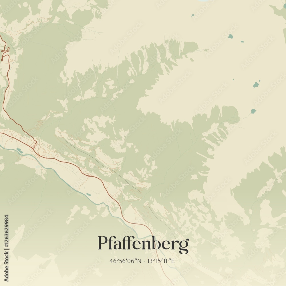 Obraz premium Vintage map of Pfaffenberg, Austria.