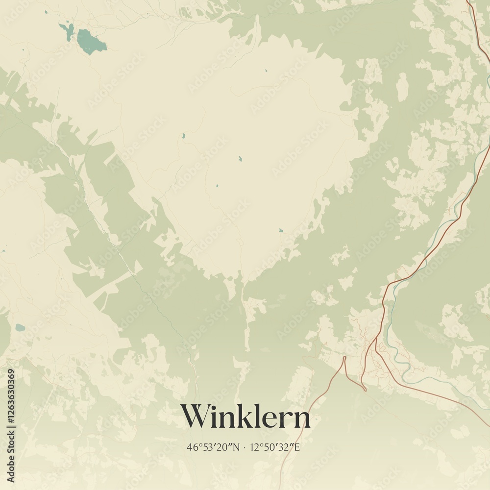 Obraz premium Vintage map of Winklern, Austria.