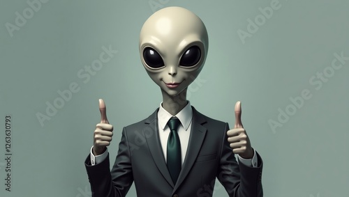 Business alien corporate extraterrestrial in a suit photo