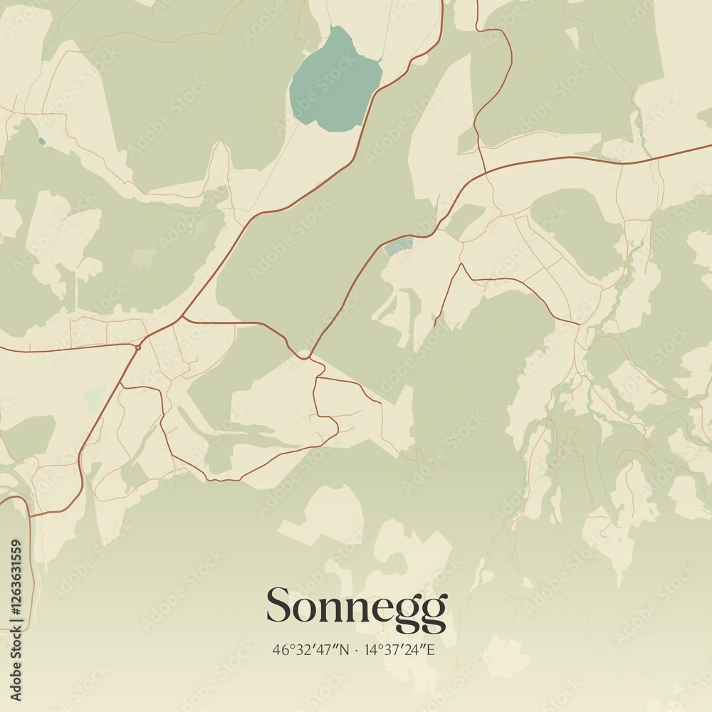 Obraz premium Vintage map of Sonnegg, Austria.