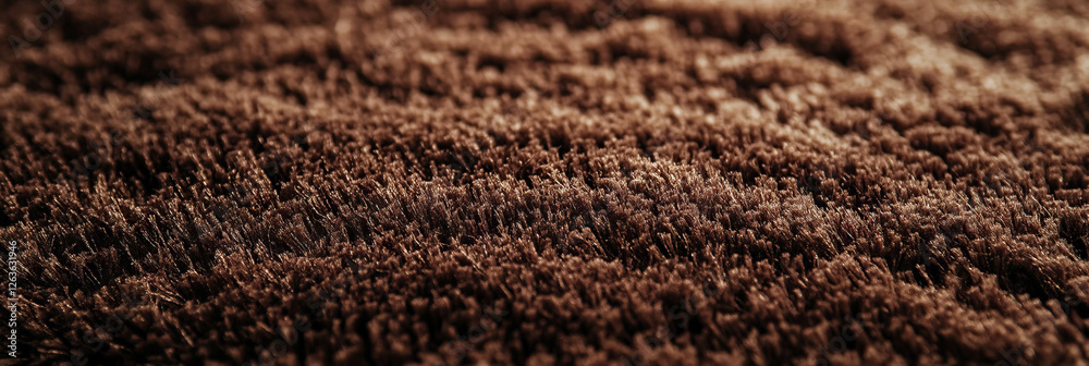 Dense chocolate brown plush carpet with a soft texture in intimate lighting Dense chocolate brown plush carpet with a soft texture in intimate lighting