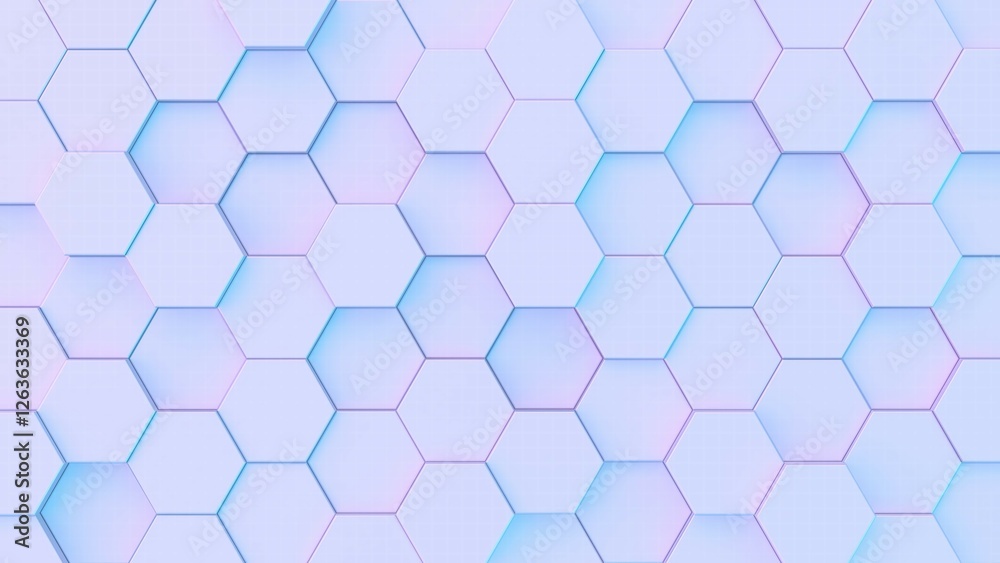 Gentle pastel hexagonal grid, smooth 3D honeycomb surface, light violet geometric structure, stylish and modern abstract background with a soft gradient effect Gentle pastel hexagonal grid, smooth 3D honeycomb surface, light violet geometric structure, stylish and modern abstract background with a soft gradient effect