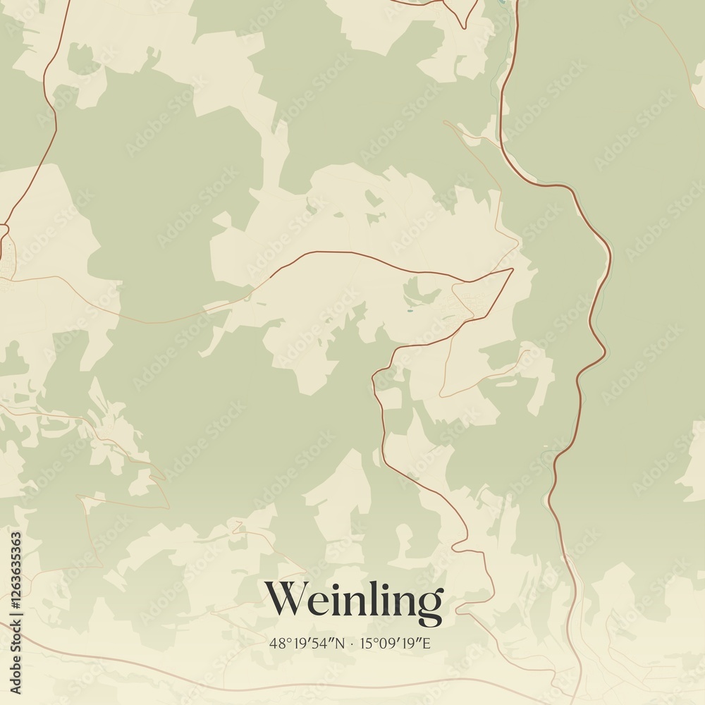 Naklejka premium Vintage map of Weinling, Austria.