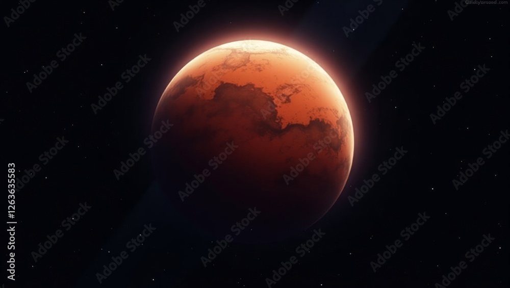 Realistic illustration of planet mars in space Realistic illustration of planet mars in space