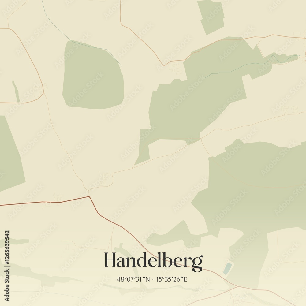 Obraz premium Vintage map of Handelberg, Austria.