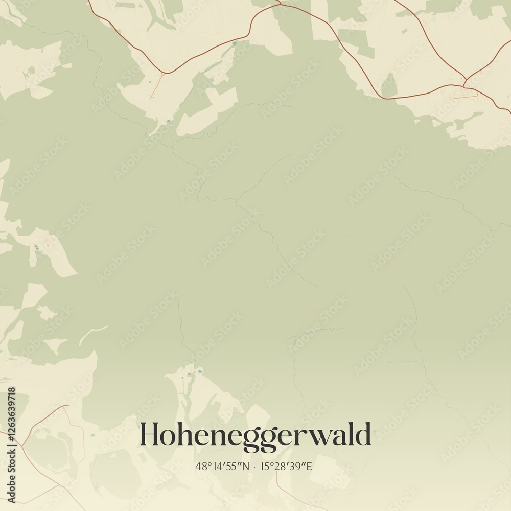 Obraz premium Vintage map of Hoheneggerwald, Austria.
