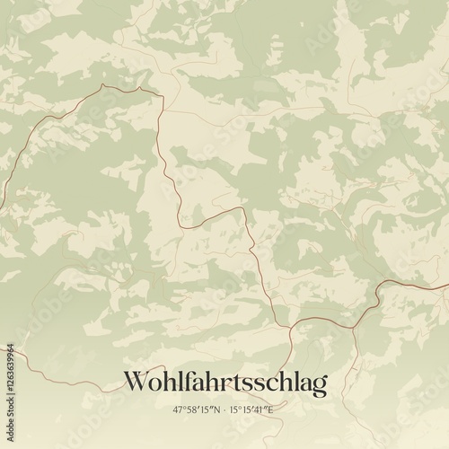 Vintage map of Wohlfahrtsschlag, Austria.