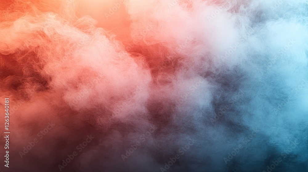 Naklejka premium Abstract smoke swirls in vibrant orange and blue tones