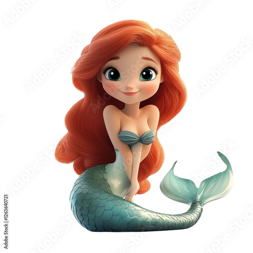 animated mermaid, on a white background