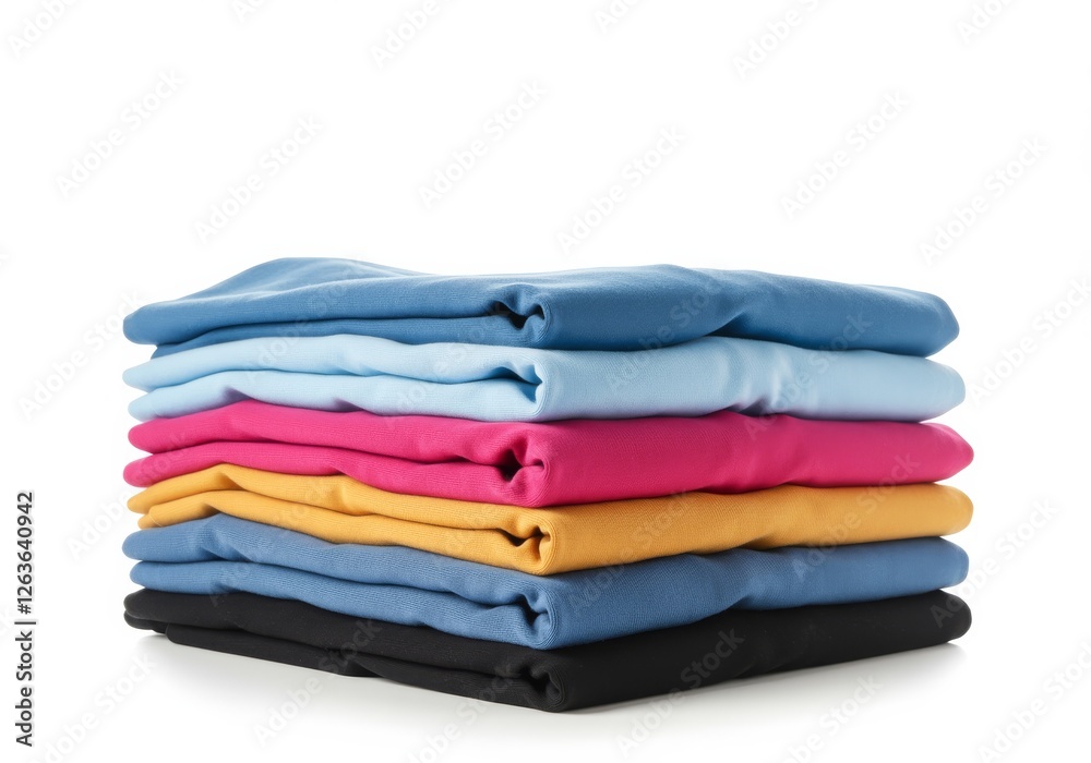 stack of folded t-shirts isolated on white or transparent Generated with AI stack of folded t-shirts isolated on white or transparent Generated with AI