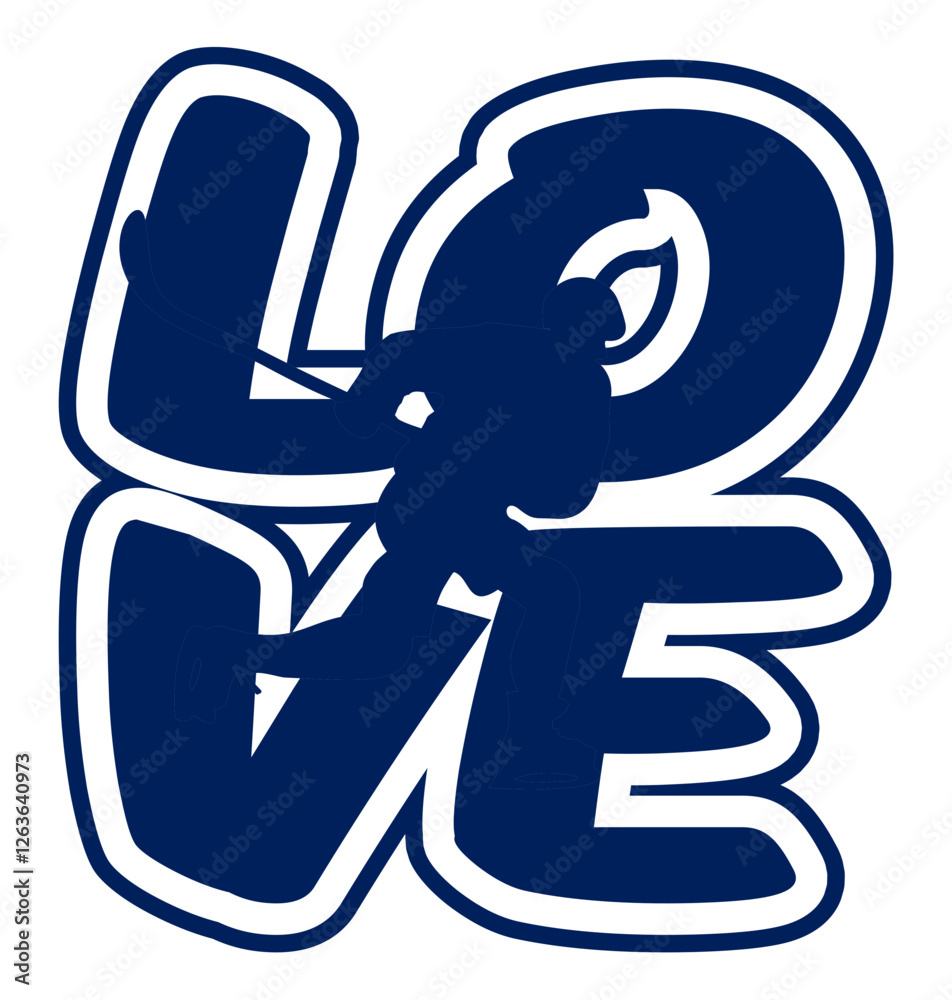 love with ice hockey player - blue and white color, sport vector graphics, hockey, for street art - graffiti lettering typography - art illustration - multicolor - writen love with ice hockey player - blue and white color, sport vector graphics, hockey, for street art - graffiti lettering typography - art illustration - multicolor - writen